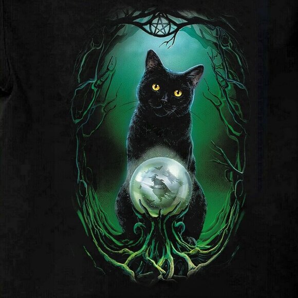 Black Cat Halloween T-Shirt The Mountain Graphic Tee 81 - Picture 2 of 5